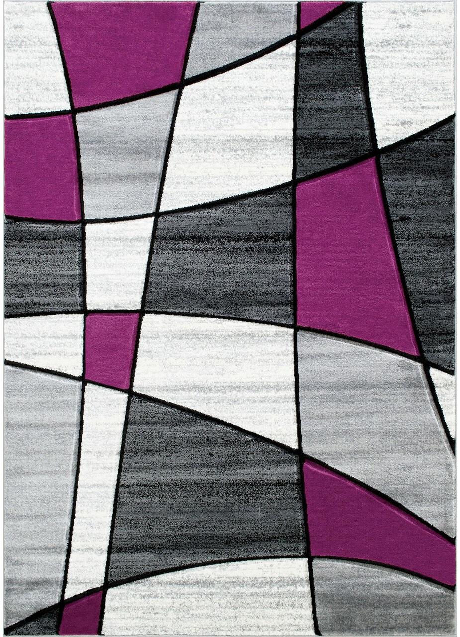 

    
Contemporary Gray & Purple Polyester 5'x7' Area Rug Furniture of America RG5224 Niksar
