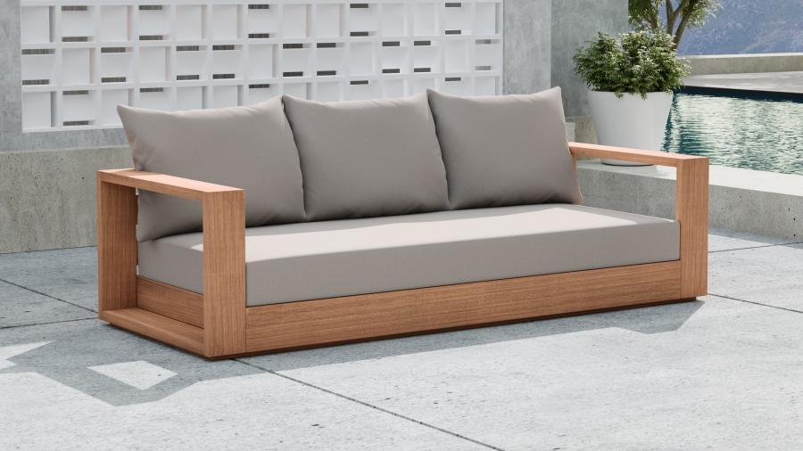 

    
Contemporary Gray Wood Fabric Patio Sofa Set 4PCS Meridian Furniture Tulum 353Grey-S-4PCS
