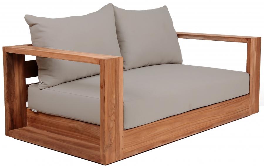 

    
 Shop  Contemporary Gray Wood Fabric Patio Sofa Set 4PCS Meridian Furniture Tulum 353Grey-S-4PCS
