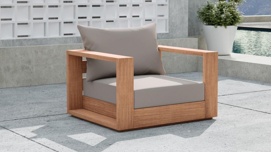 

    
 Order  Contemporary Gray Wood Fabric Patio Sofa Set 4PCS Meridian Furniture Tulum 353Grey-S-4PCS
