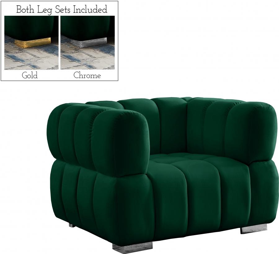 Contemporary Chair Gwen Chair 670Green-C 670Green-C in Green Soft Velvet