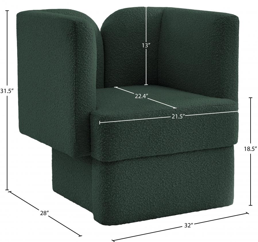 

        
64213425375612Contemporary Green Wood Fabric Chair Meridian Furniture Marcel 616Green-C
