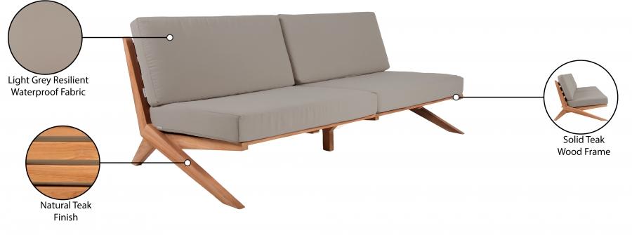 

        
12321233321236Contemporary Grey Wood Fabric Patio Sofa Meridian Furniture Tahiti 351Grey-S

