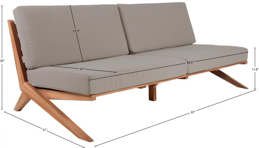 

    
 Order  Contemporary Grey Wood Fabric Patio Sofa Meridian Furniture Tahiti 351Grey-S

