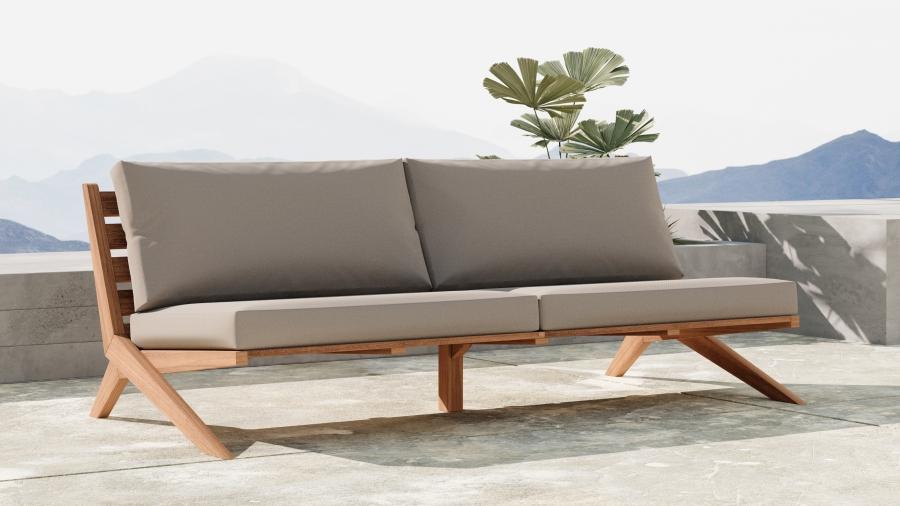 

    
Contemporary Grey Wood Fabric Patio Sofa Meridian Furniture Tahiti 351Grey-S

