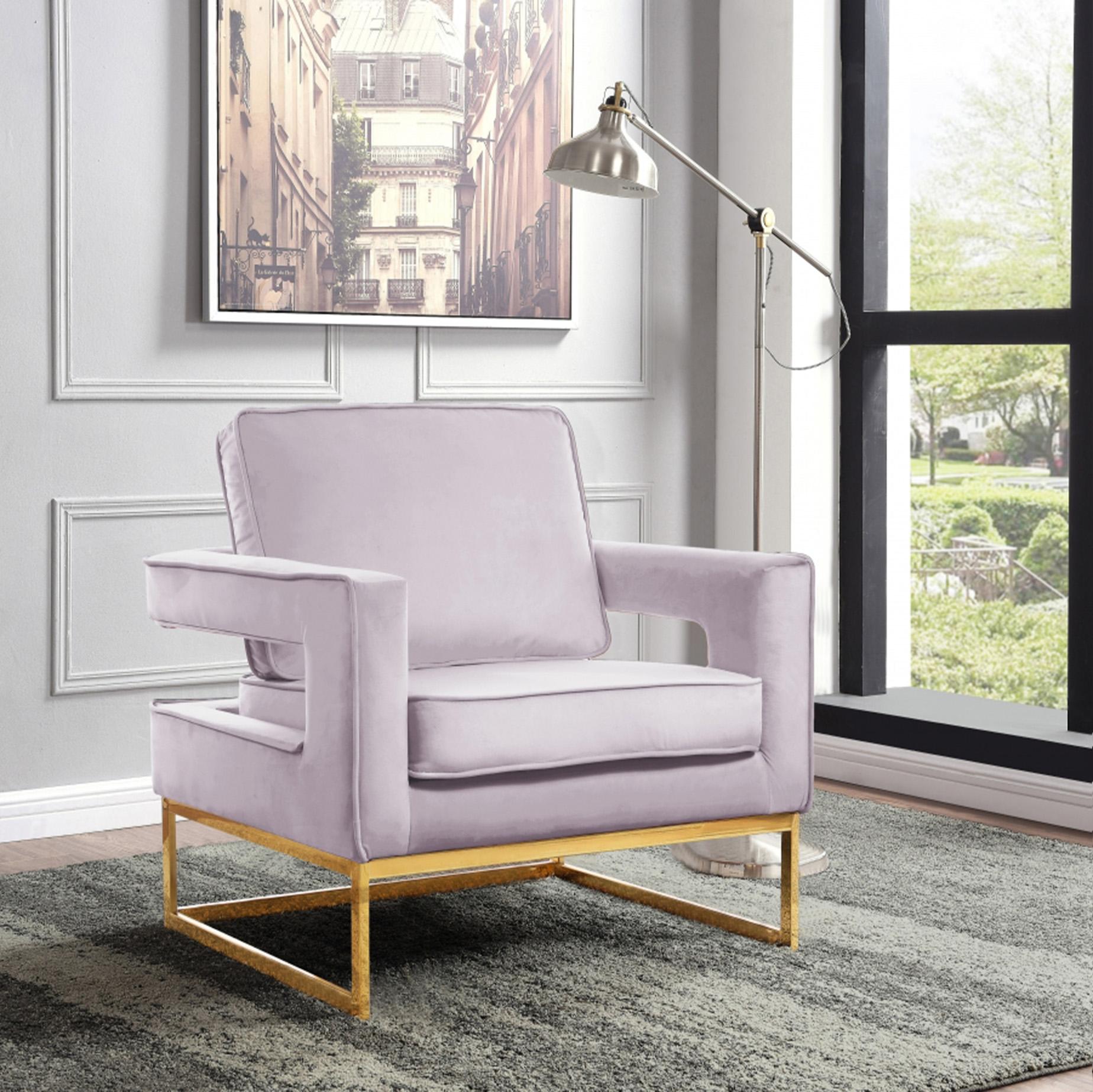 Contemporary Accent Chair Noah 511Pink 511Pink in Pink Velvet