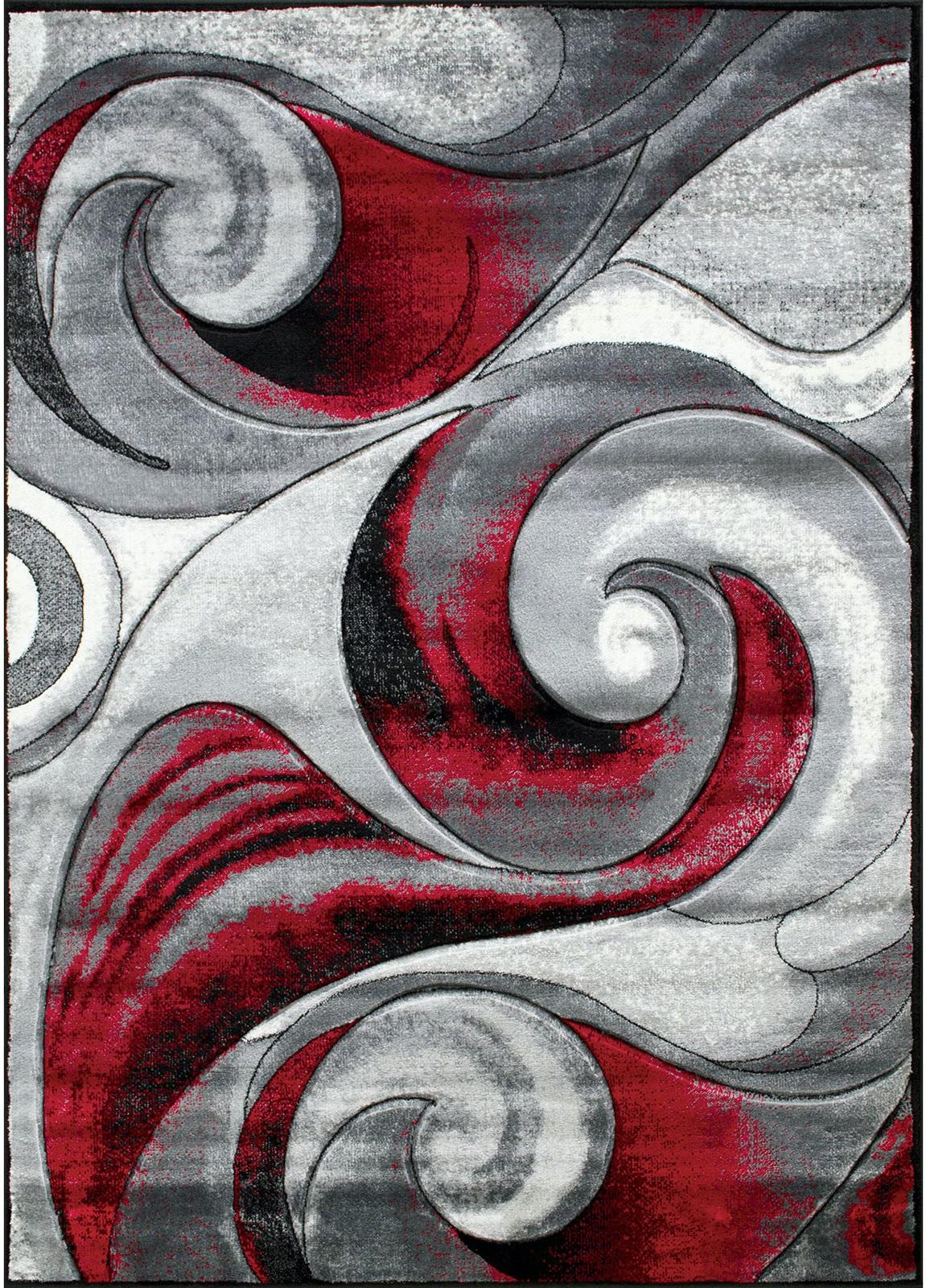 

    
Contemporary Red Polyester 5'x7' Area Rug Furniture of America RG5222 Niksar
