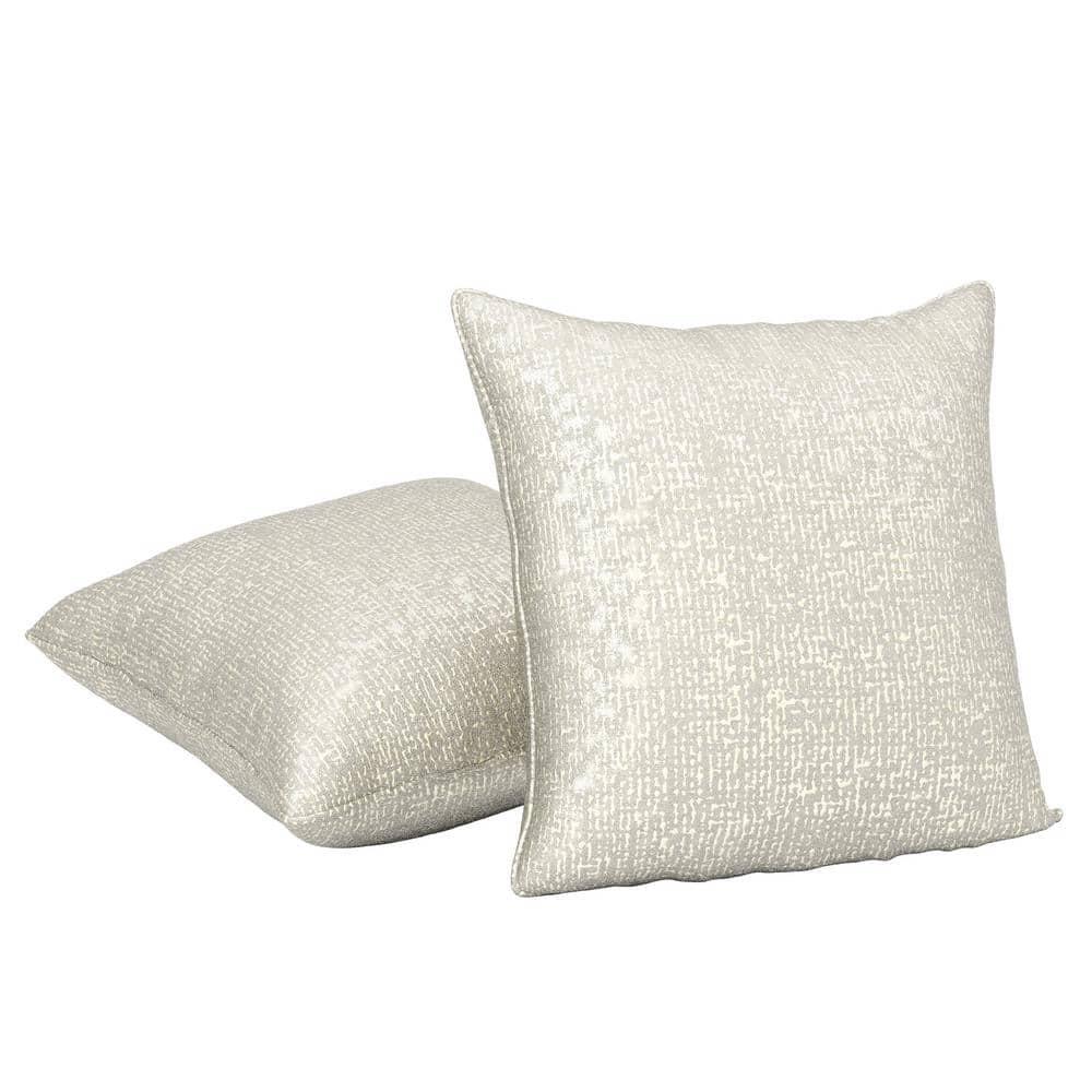 Contemporary Accent Pillow PL8060-2PK Leyla PL8060-2PK in Silver 