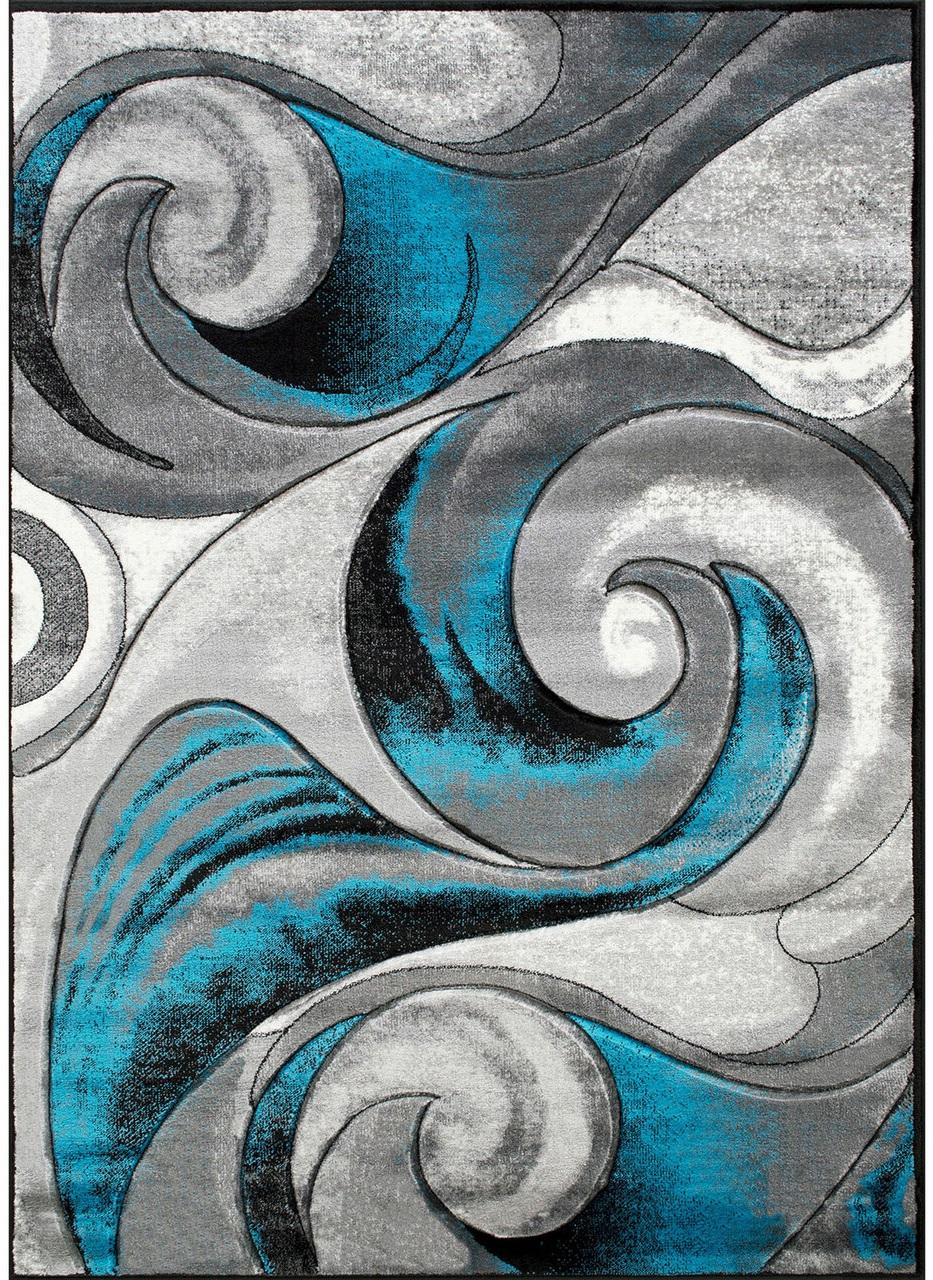 

    
Contemporary Turquoise Polyester 5'x7' Area Rug Furniture of America RG5223 Niksar
