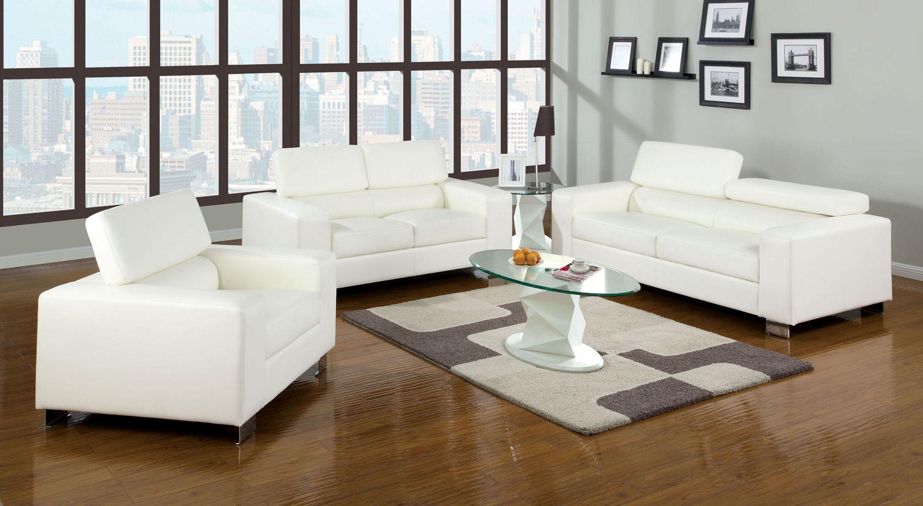 

    
Contemporary White Bonded Leather Arm Chair Furniture of America CM6336WH-CH Makri
