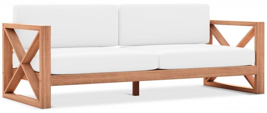 

    
Contemporary White Wood Fabric Patio Sofa Meridian Furniture Anguilla 352White-S
