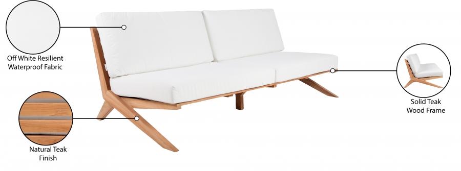 

        
12321233321236Contemporary White Wood Fabric Patio Sofa Meridian Furniture Tahiti 351White-S
