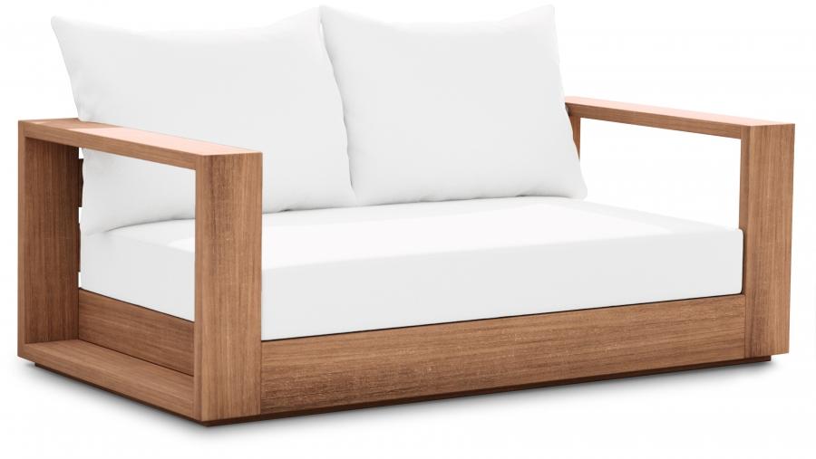 

    
 Shop  Contemporary White Wood Fabric Patio Sofa Set 6PCS Meridian Furniture Tulum 353White-S-6PCS
