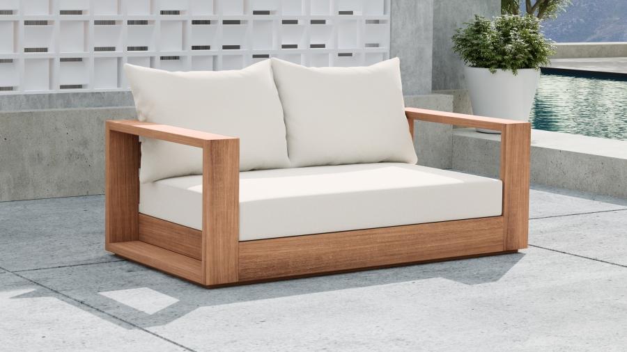 

    
 Photo  Contemporary White Wood Fabric Patio Sofa Set 6PCS Meridian Furniture Tulum 353White-S-6PCS
