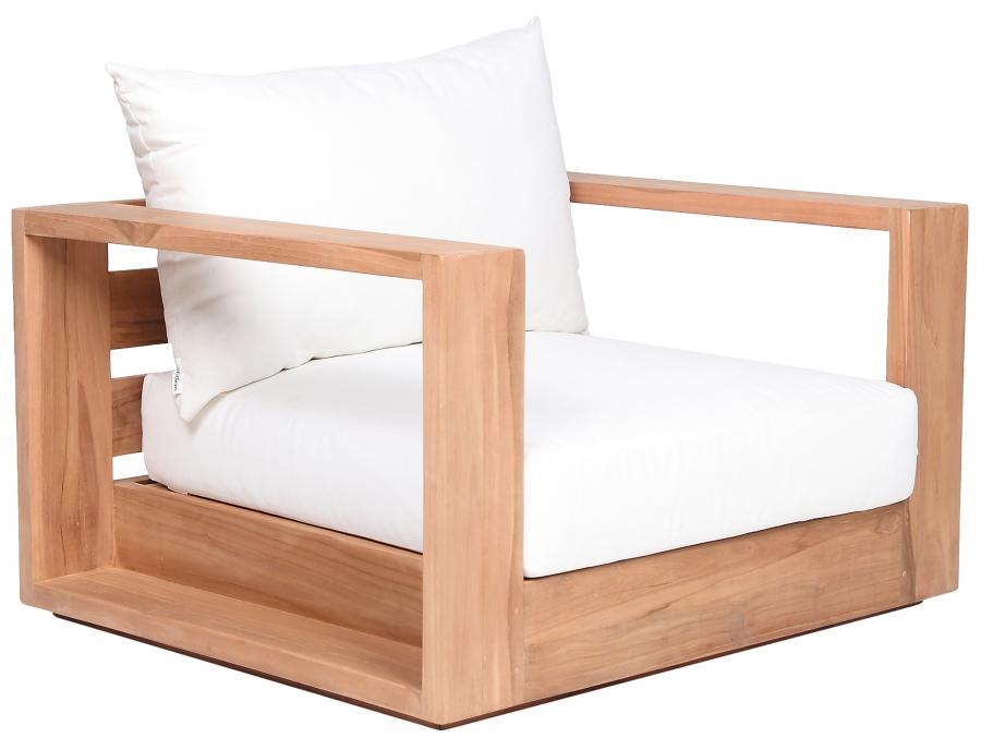 

    
 Shop  Contemporary White Wood Fabric Patio Sofa Set 6PCS Meridian Furniture Tulum 353White-S-6PCS

