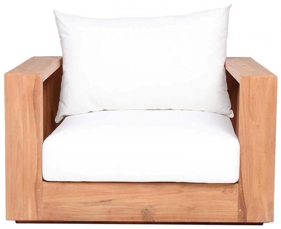 

    
 Photo  Contemporary White Wood Fabric Patio Sofa Set 6PCS Meridian Furniture Tulum 353White-S-6PCS

