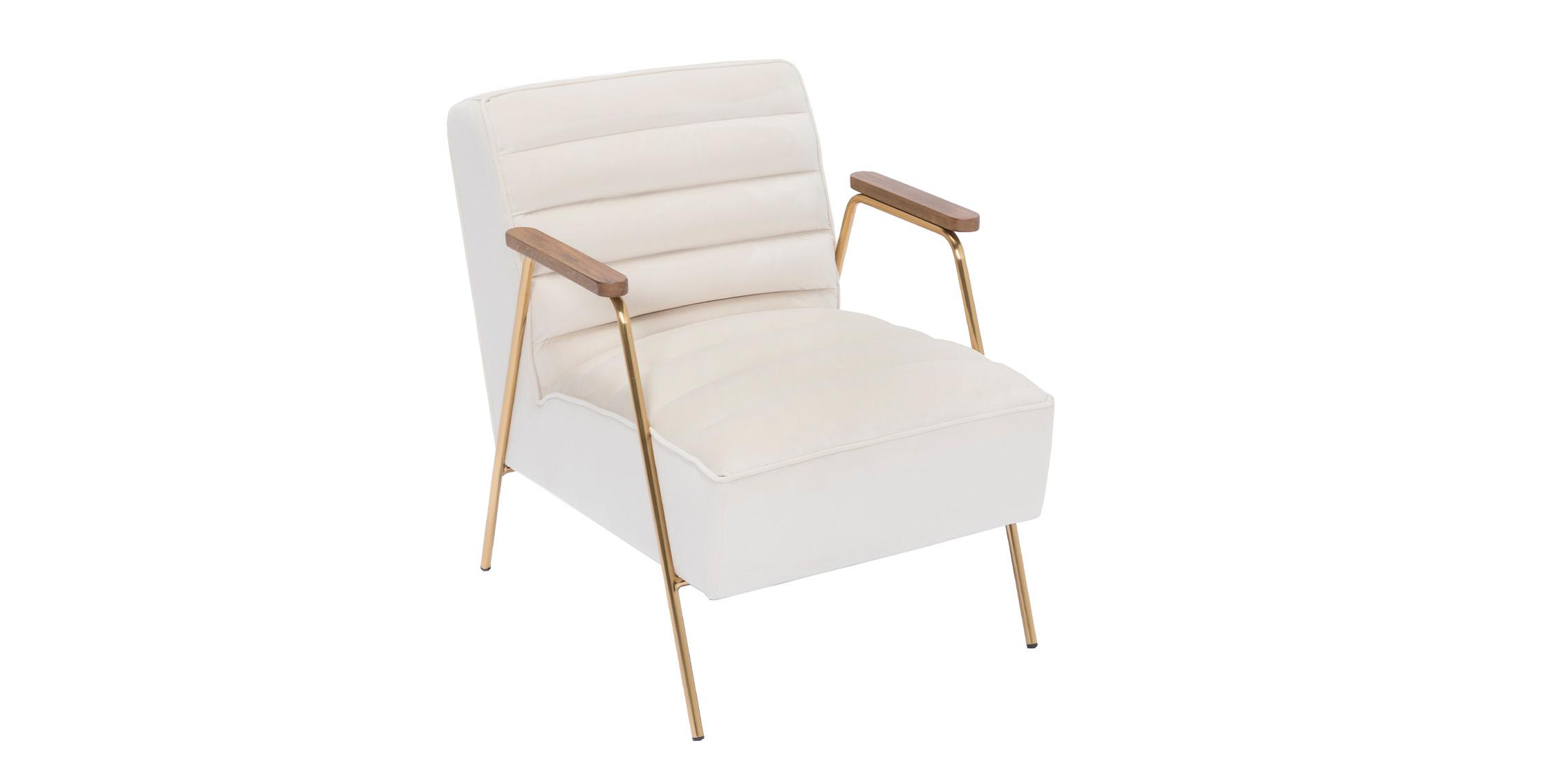 

    
Cream Velvet Accent Chair WOODFORD 521CreamMeridian Contemporary Modern
