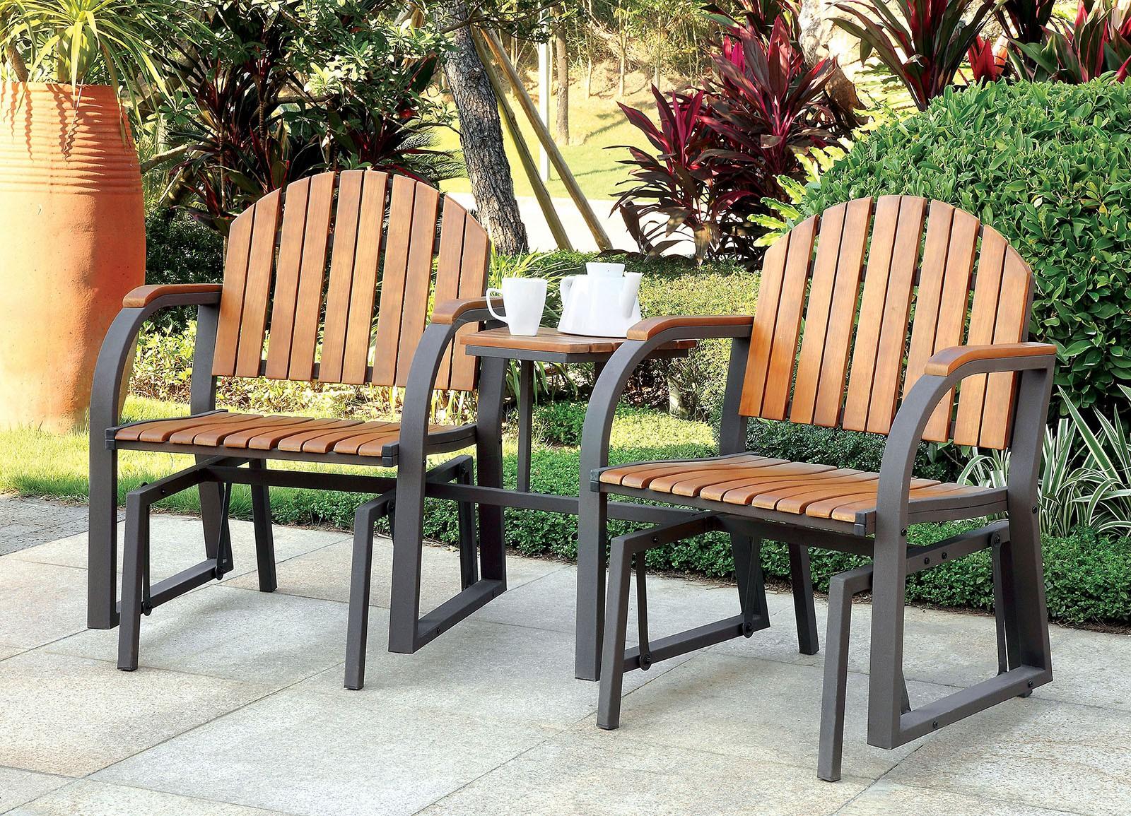 Furniture of America PERSE CM-OC2555 Outdoor Rocking Chair Set