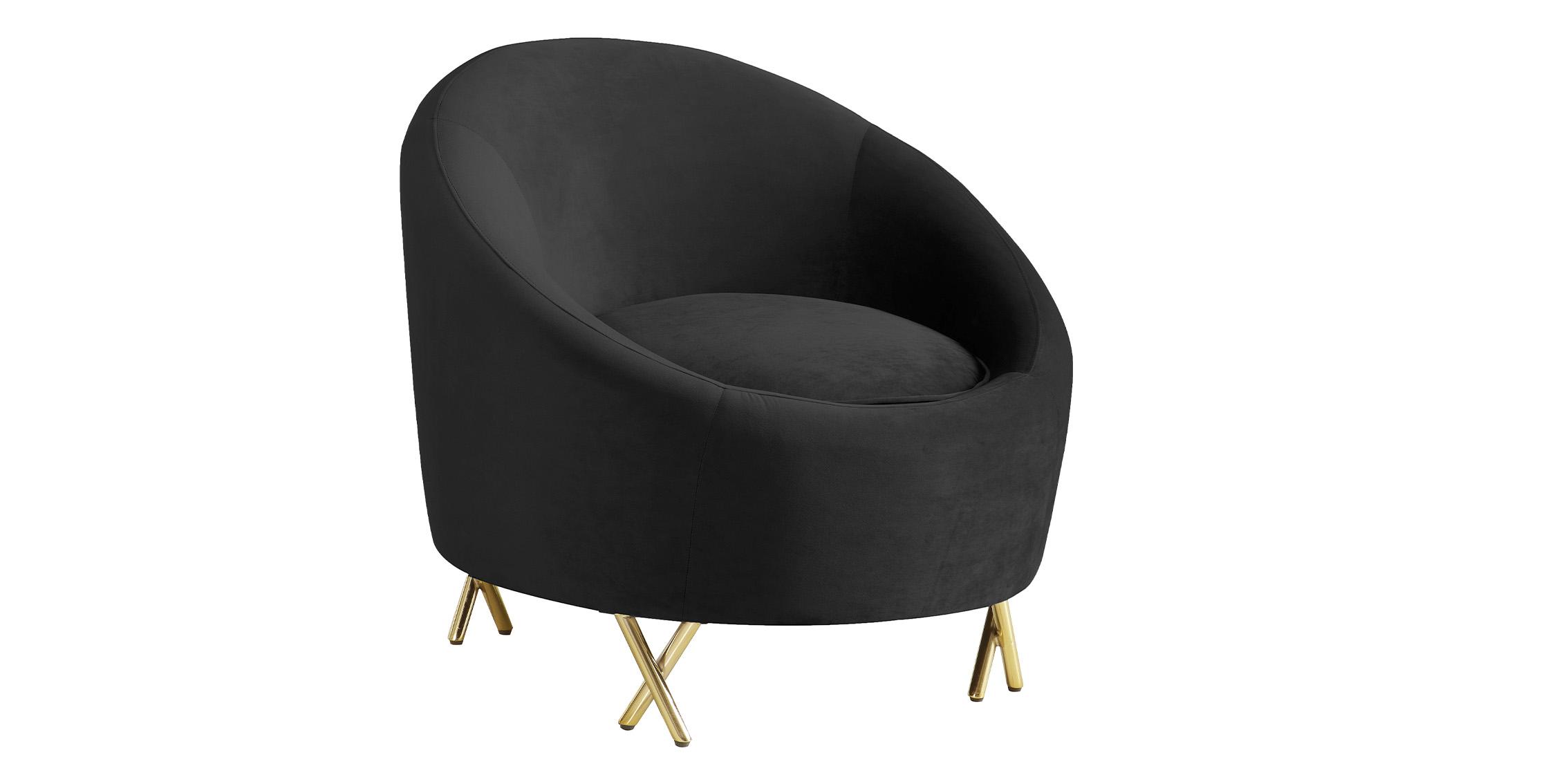 Contemporary, Modern Arm Chair SERPENTINE 679Black-C 679Black-C in Black Velvet