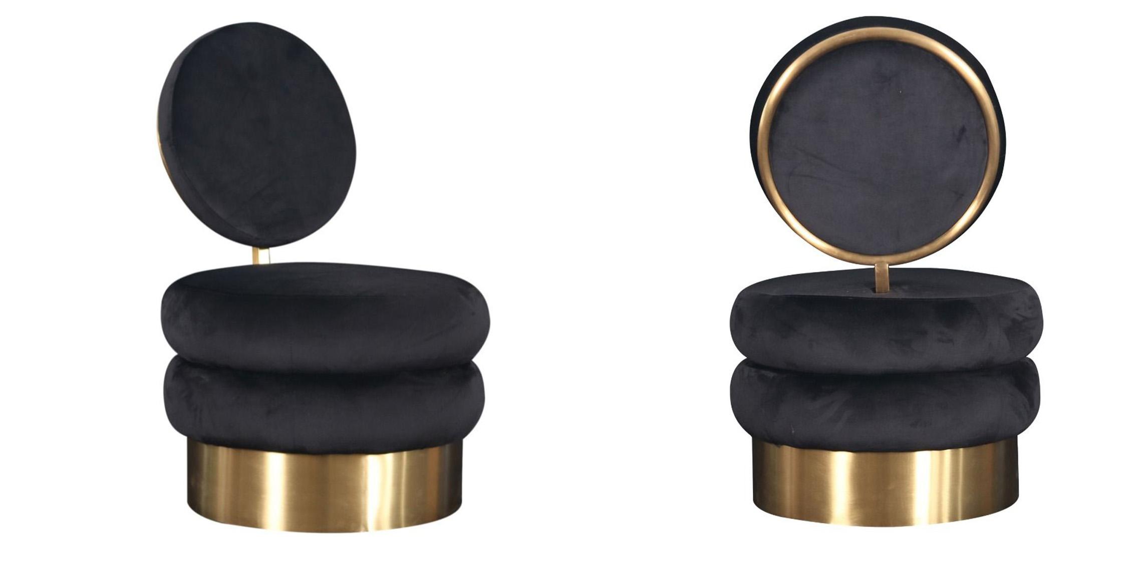 

    
Glam Black Velvet & Gold Accent Chair Set 2s Modrest Fleming Modern Contemporary
