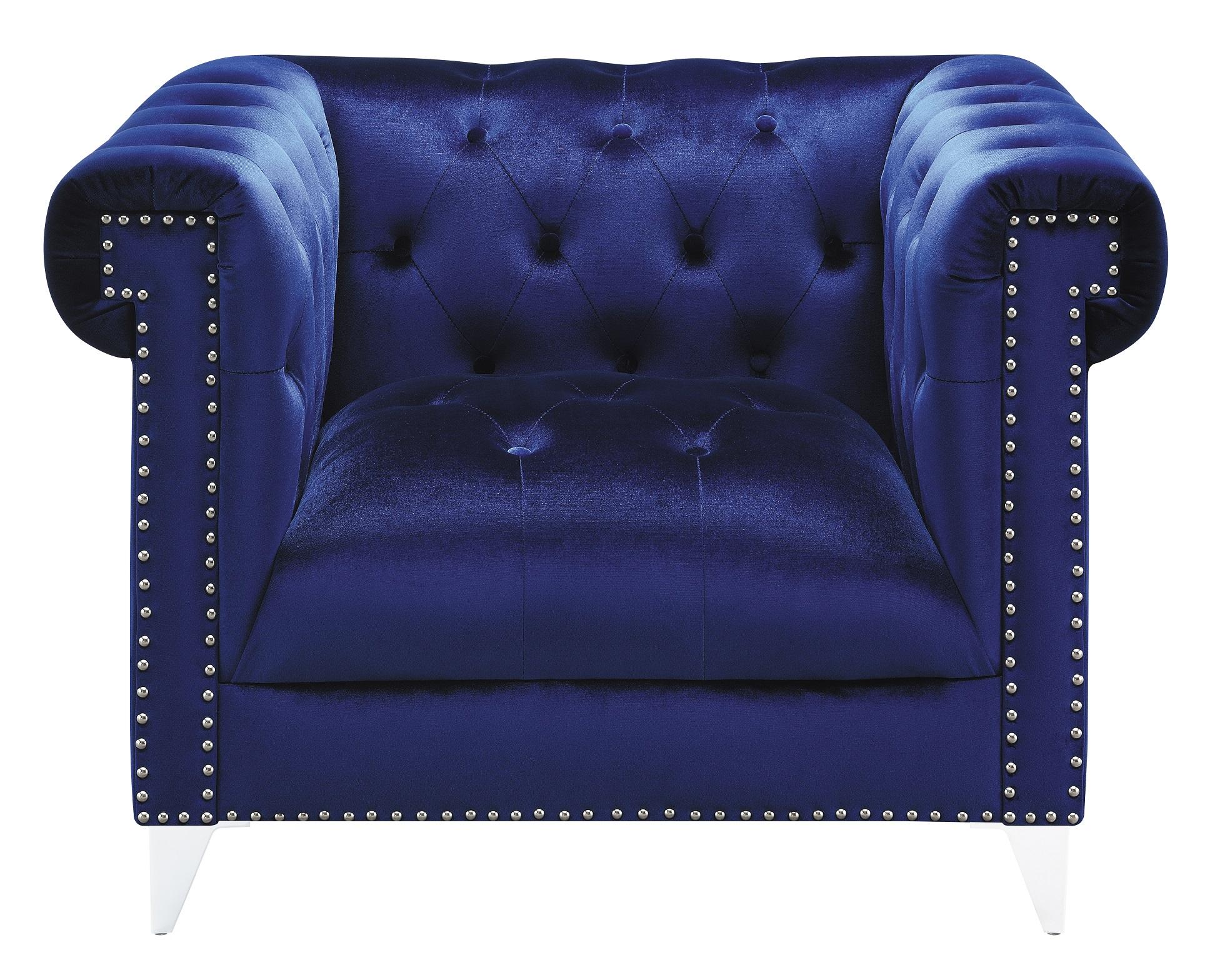 Modern Arm Chair 509483 Bleker 509483 in Blue Velvet