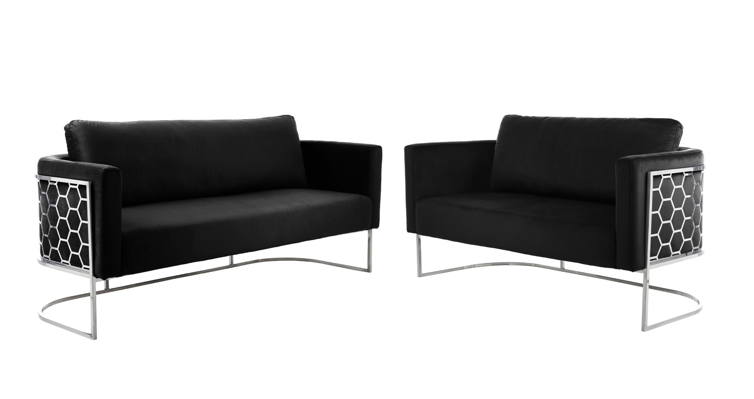 

        
094308254609Glam Chrome & Black Velvet Sofa CASA 691Black-S Meridian Contemporary Modern

