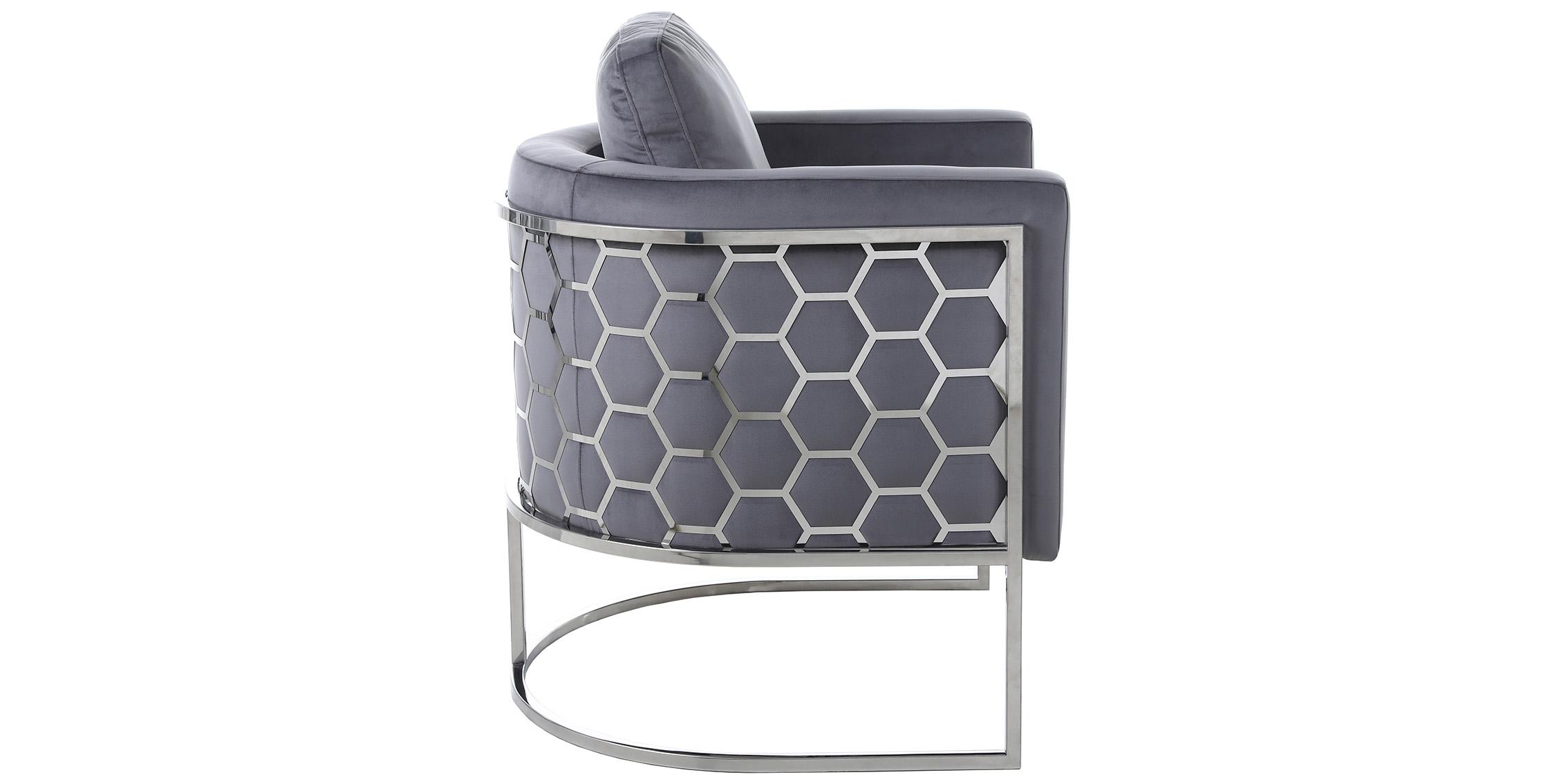 

    
691Grey-C-Set-2 Glam Chrome & Grey Velvet Chair Set 2Pcs CASA 691Grey-C Meridian Modern
