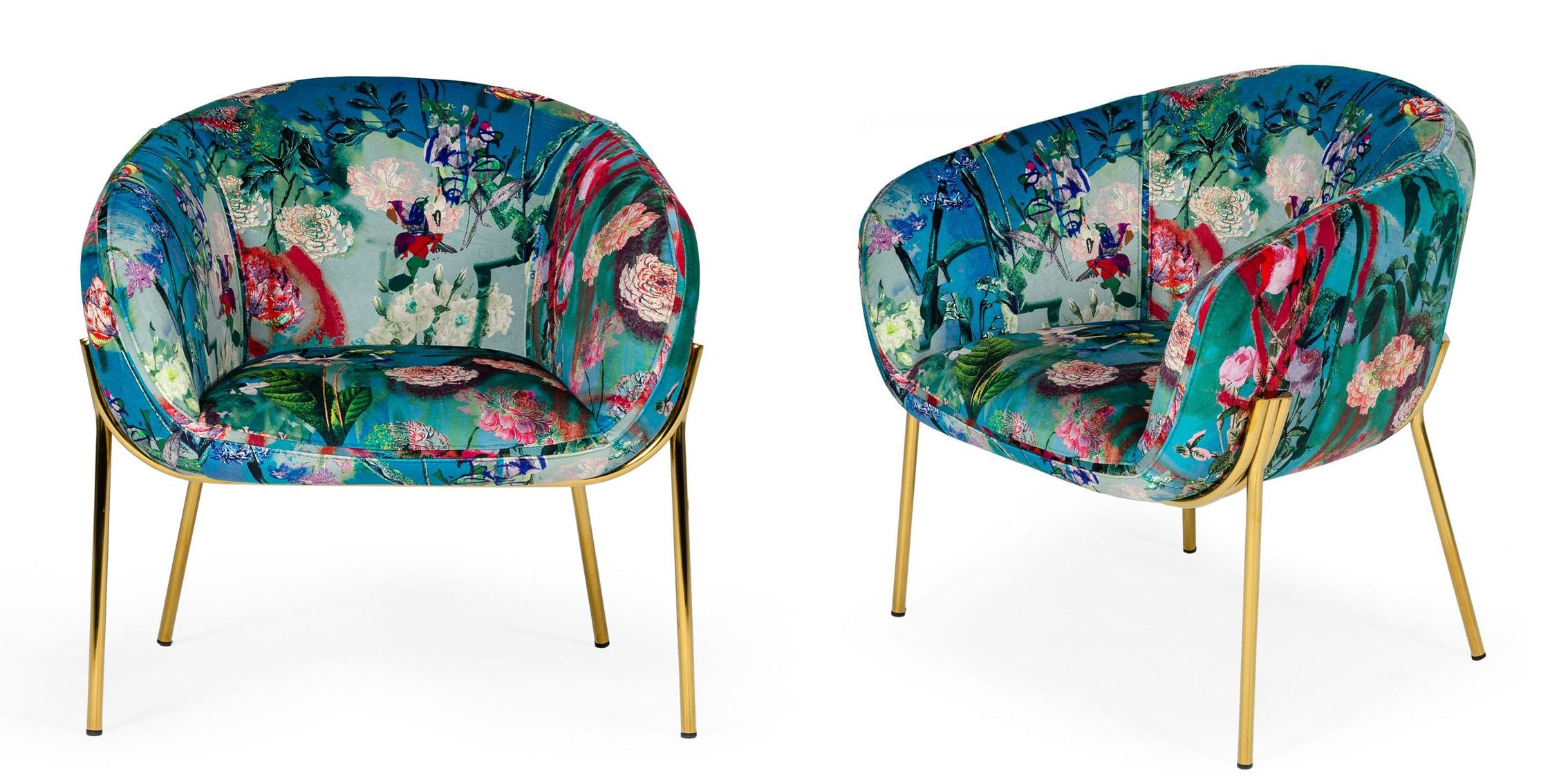 

    
GLAM Floral Velvet & Gold Accent Chair Set 2Pcs Modrest Falco VIG Contemporary
