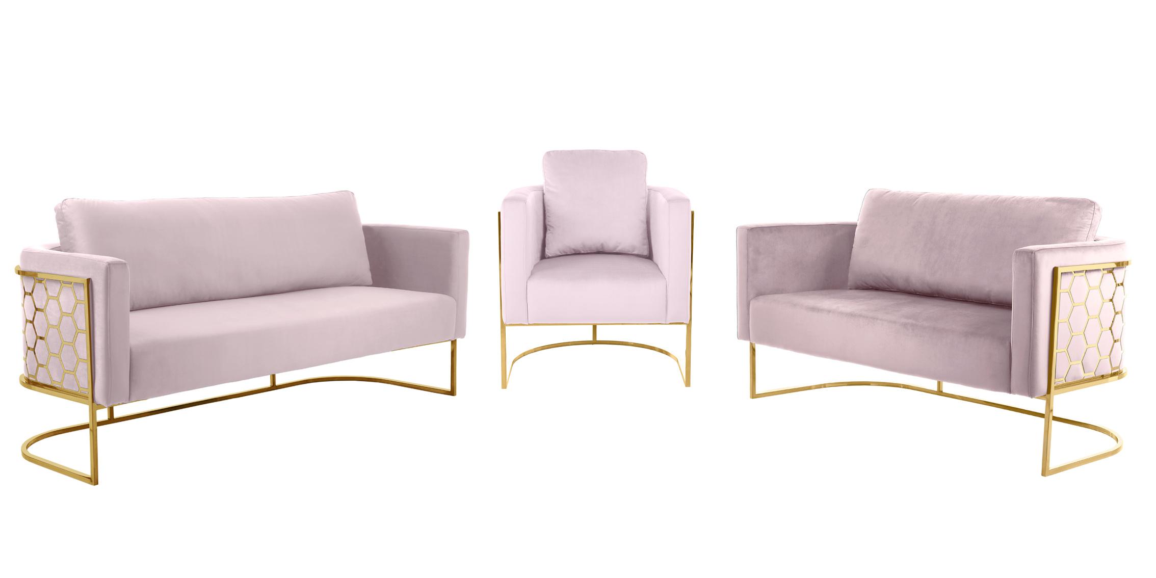 

    
692Pink-C Glam Gold & Pink Velvet Arm Chair CASA 692Pink-C Meridian Contemporary Modern
