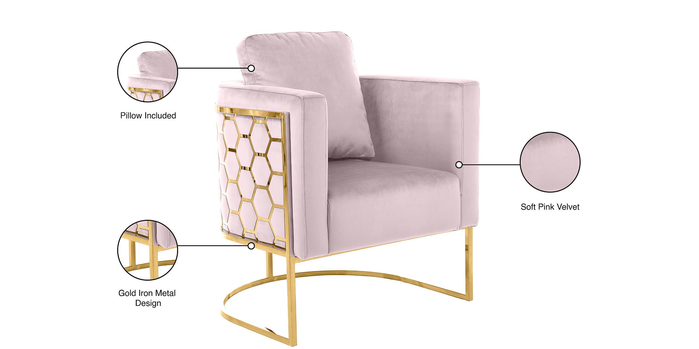 

    
 Order  Glam Gold & Pink Velvet Chair Set 2Pcs CASA 692Pink-C Meridian Contemporary
