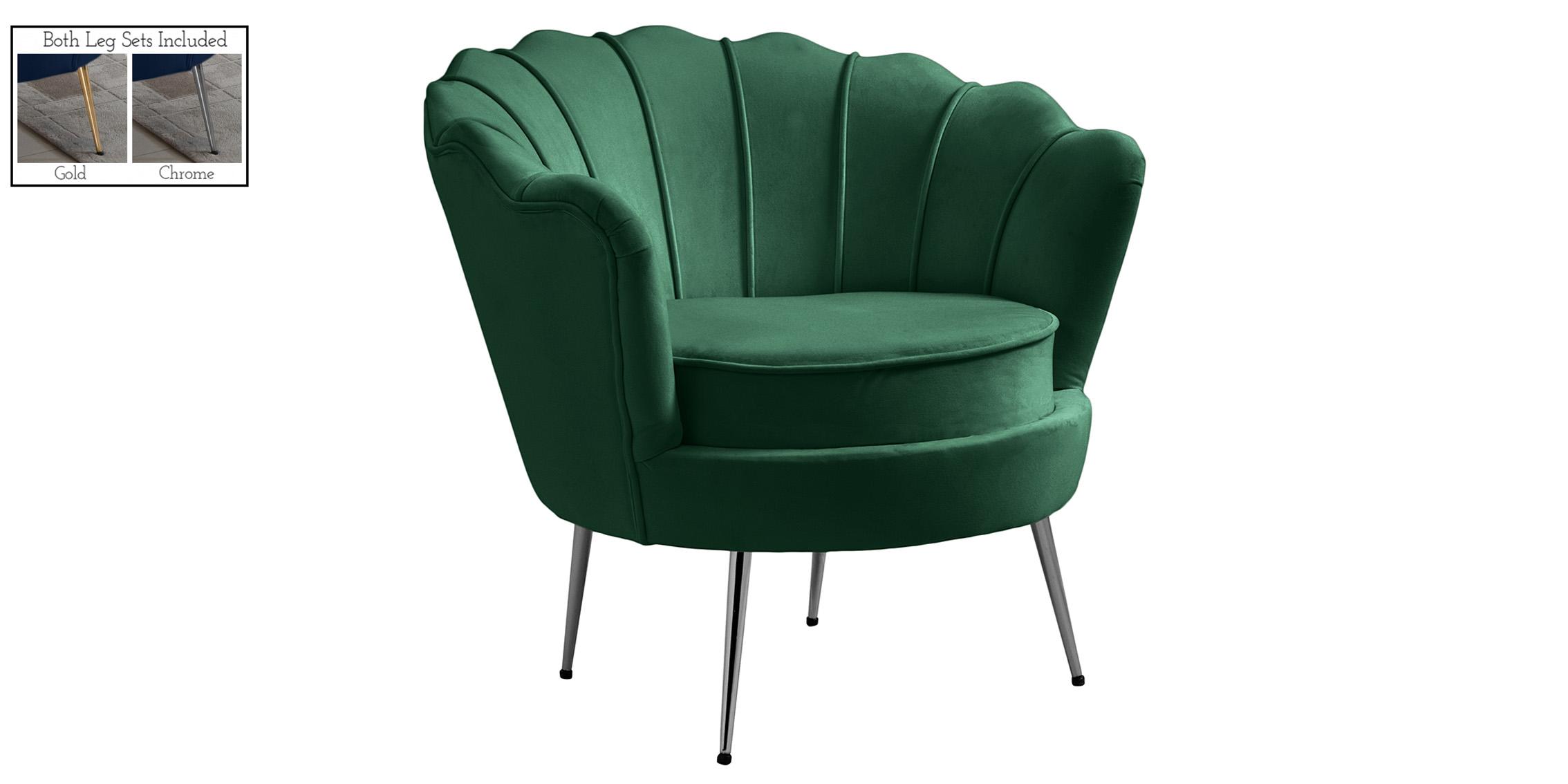 Contemporary, Modern Arm Chair GARDENIA 684Green 684Green-C in Green Velvet