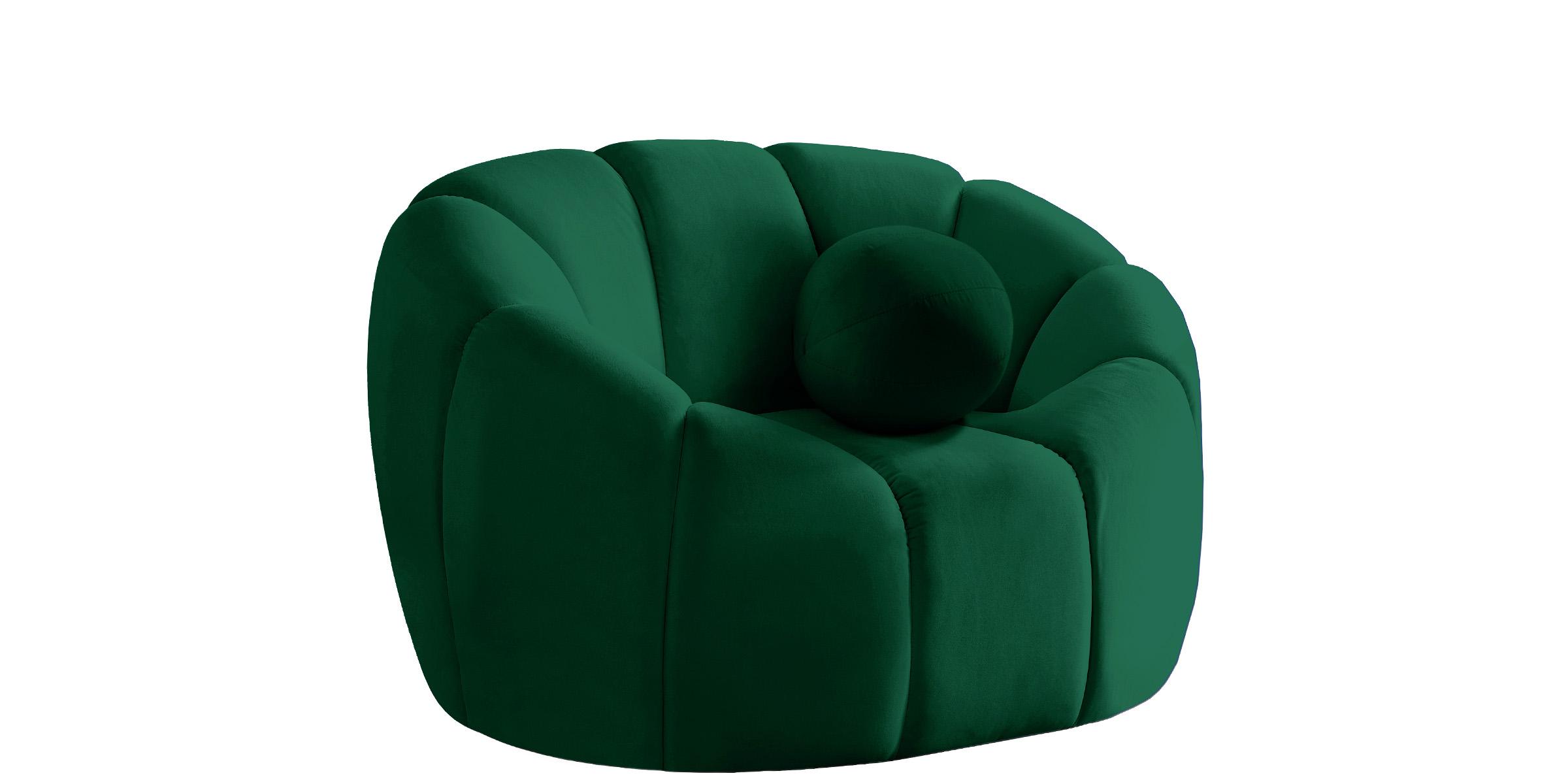 Contemporary, Modern Arm Chairs ELIJAH 613Green-C 613Green-C in Green Velvet