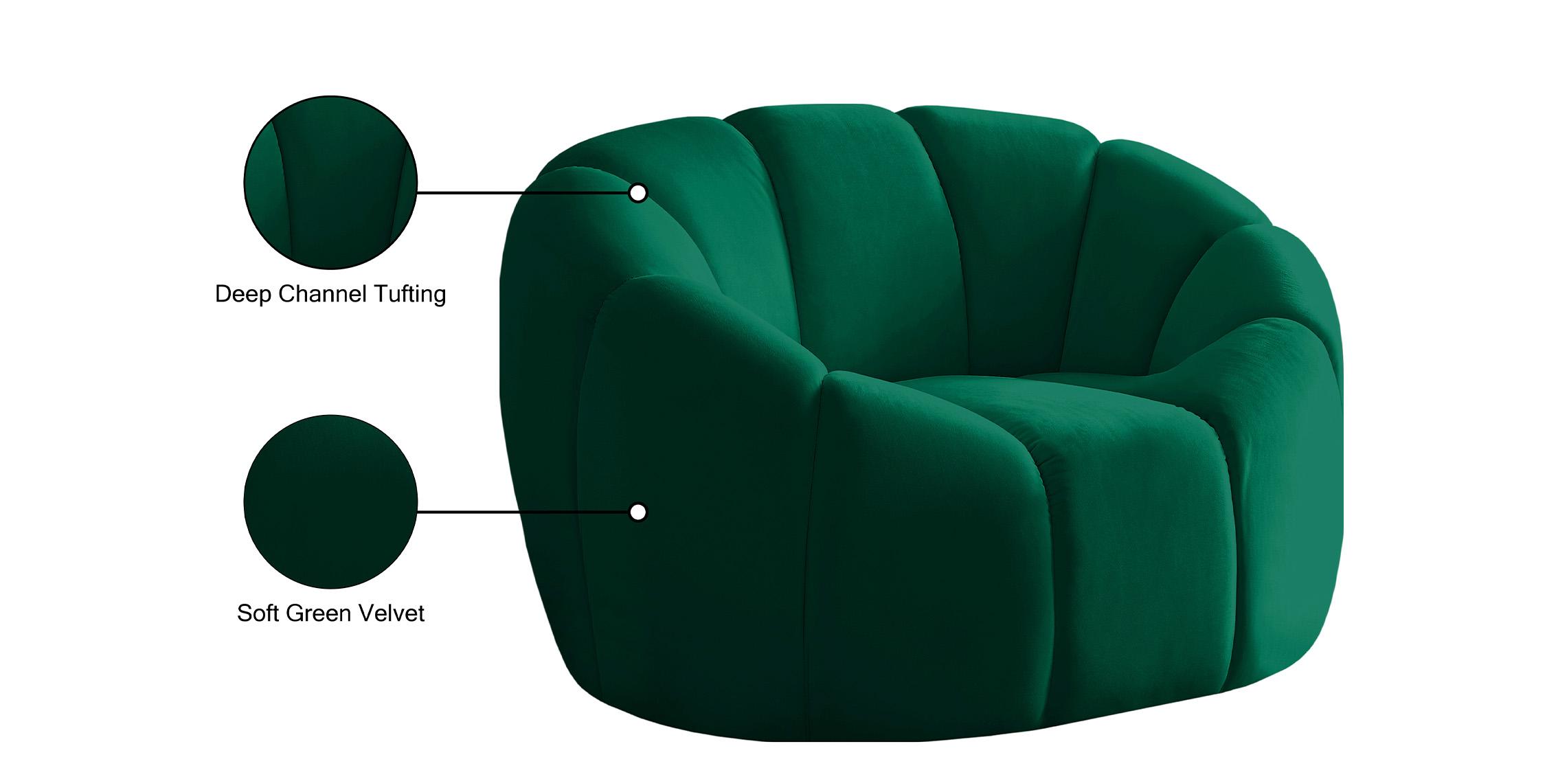 

    
613Green-C Glam GREEN Velvet Channel Tufted Chair ELIJAH 613Green-C Meridian Contemporary
