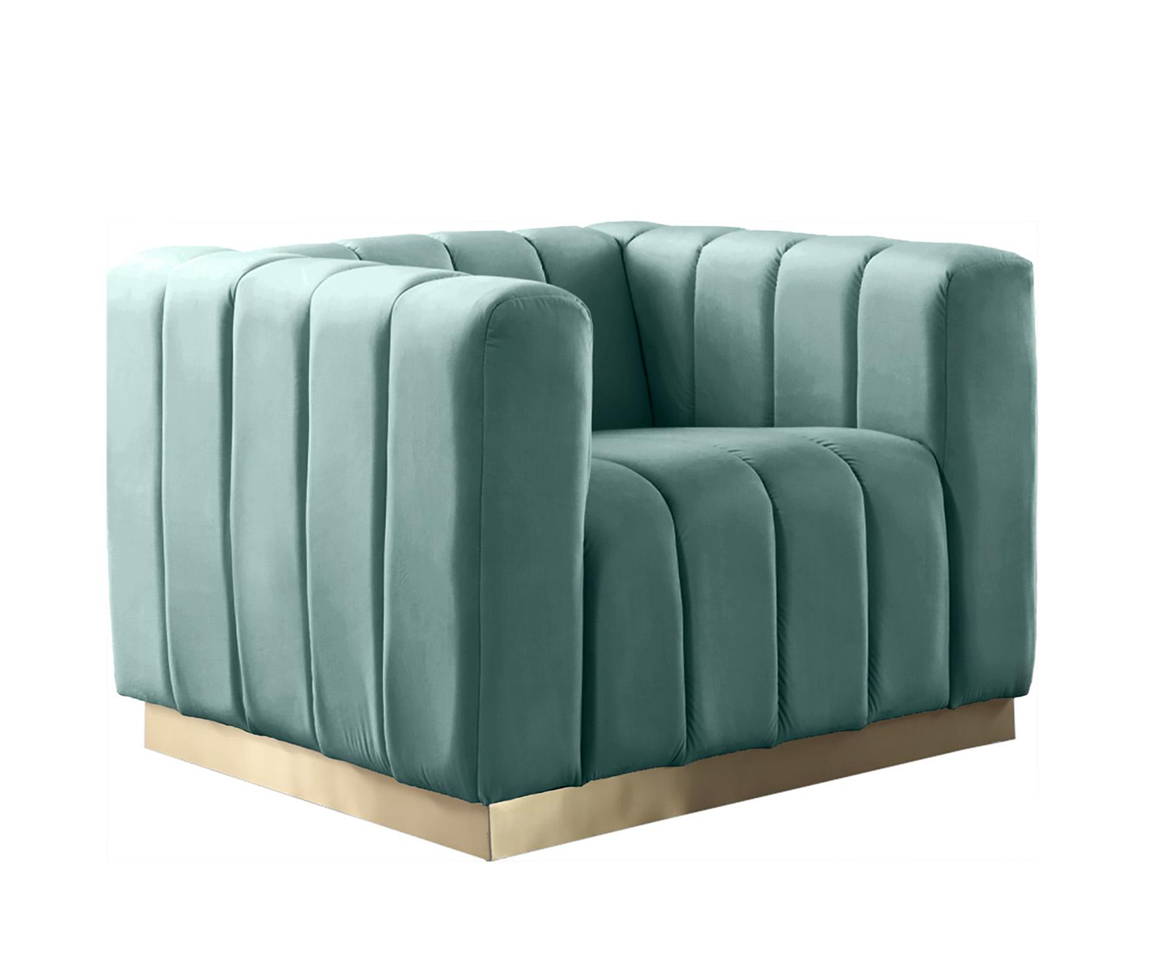 

    
Glam Mint Velvet Channel Tufted Chair MARLON 603Mint-C Meridian Contemporary
