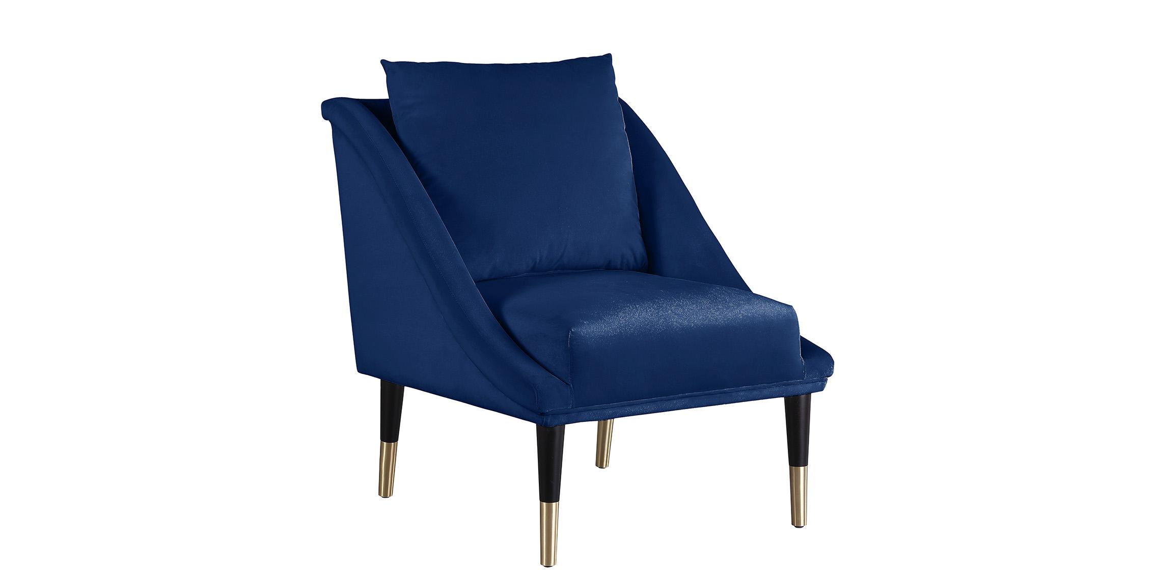 Contemporary, Modern Accent Chair ELEGANTE 517Navy-C 517Navy-C in Navy Velvet