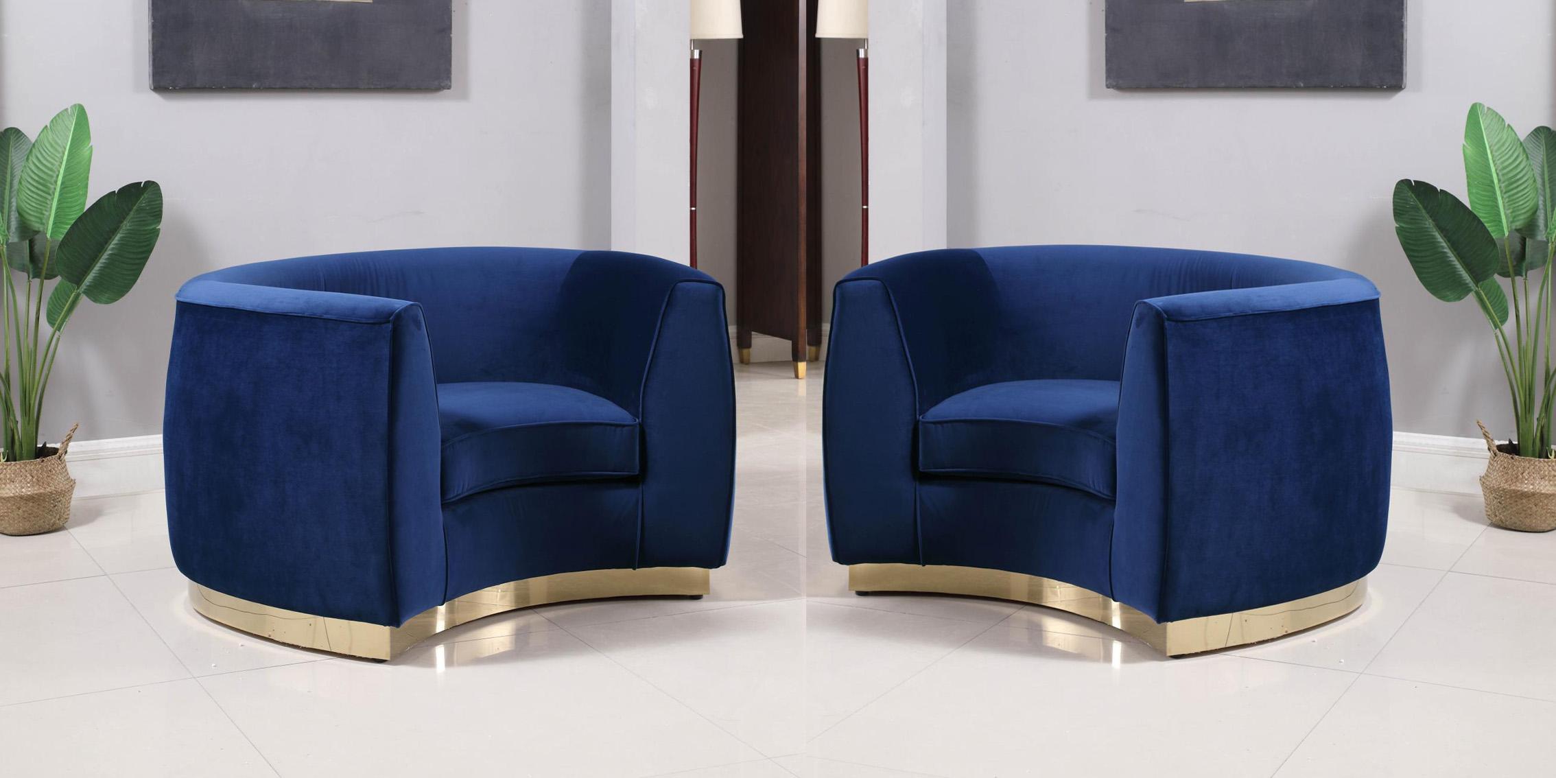 

        
Meridian Furniture Julian 620Navy-C Arm Chair Navy/Gold Soft Velvet 647899950308
