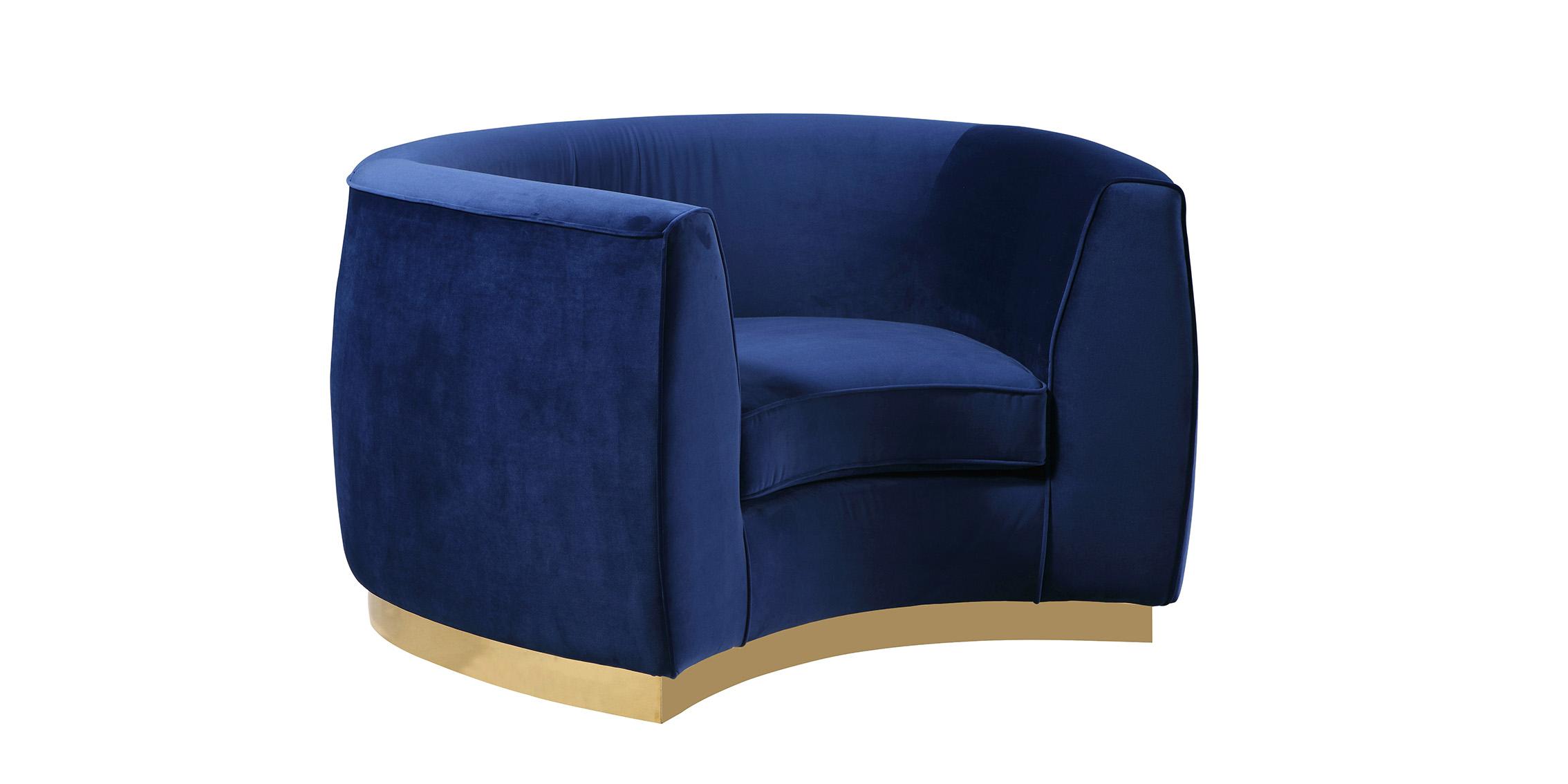 

    
Glam Navy Velvet Arm Chair Julian 620Navy-C Meridian Modern Contemporary
