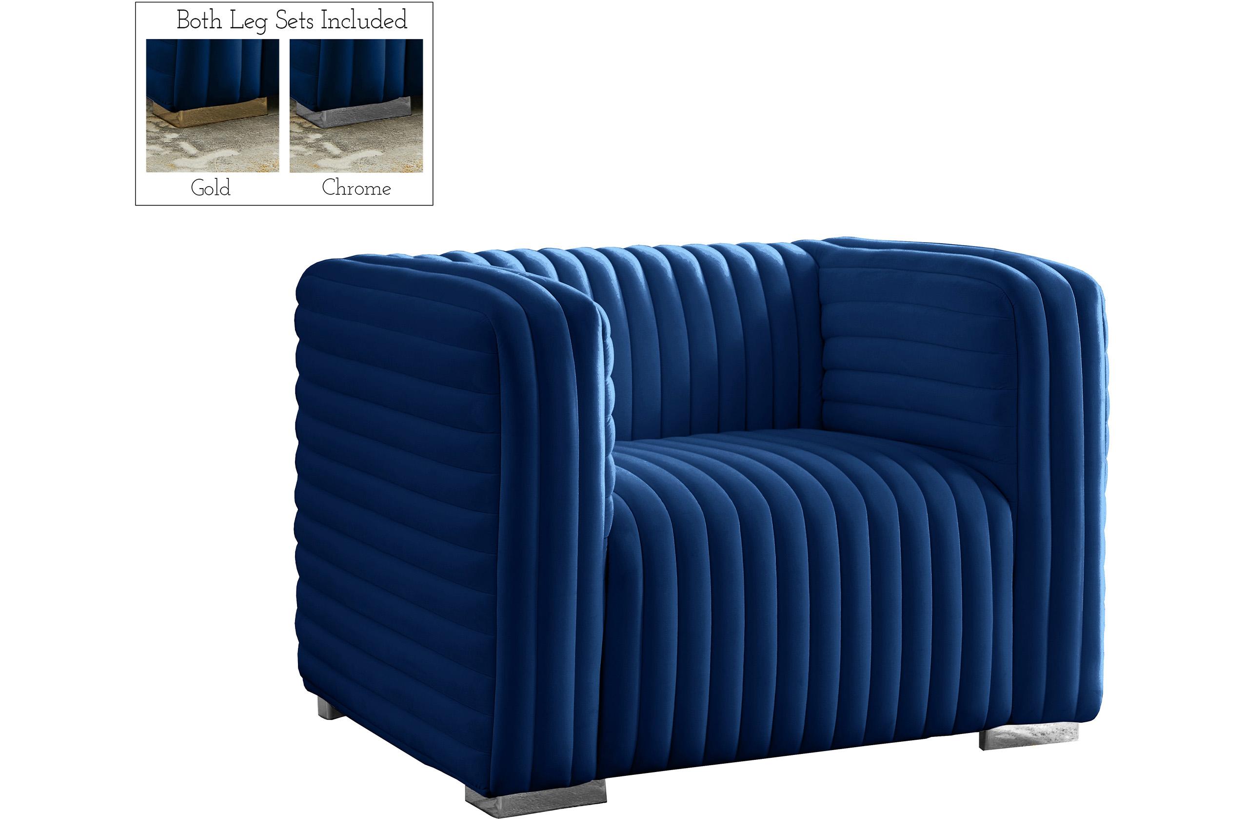 Contemporary, Modern Chair Ravish 640Navy-C 640Navy-C in Navy Velvet