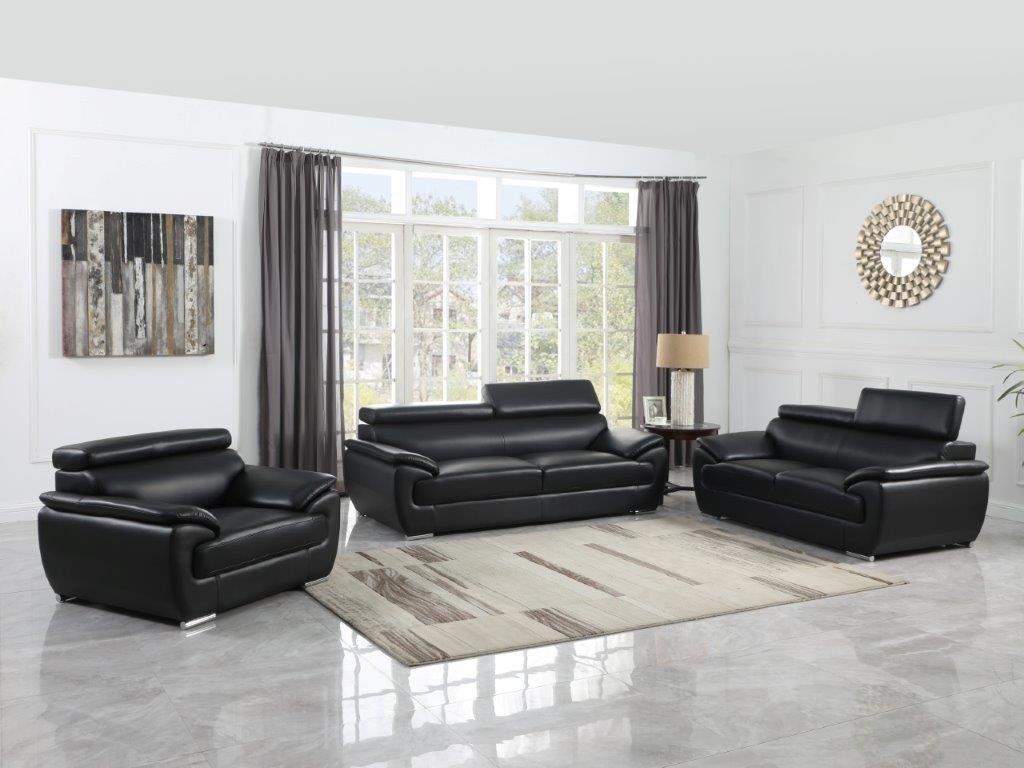 

    
 Shop  Black Premium Leather Match Armchair Contemporary 4571 Global United
