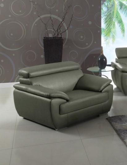 

    
 Shop  Gray Premium Leather Match Armchair Contemporary 4571 Global United
