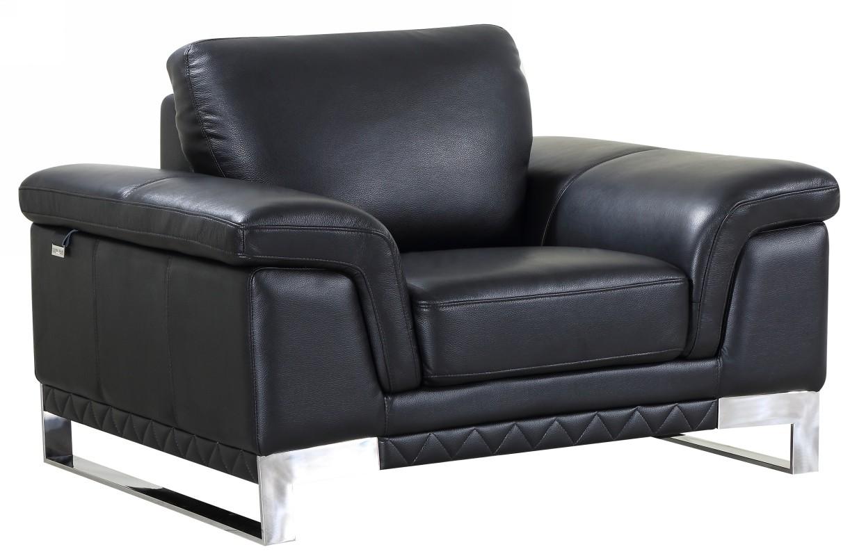

    
BLACK Genuine Italian Leather Armchair Contemporary 411 Global United
