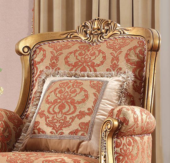 

    
Perfect Brown & Gold Armchair Traditional Homey Design HD-106

