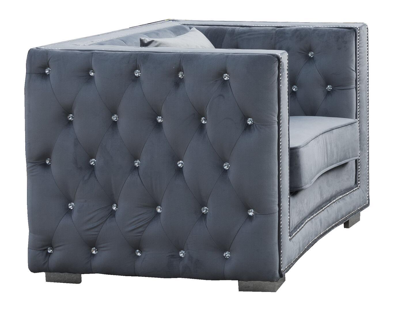 

    
Gray Fabric Armchair w/ Steel legs Modern Cosmos Furniture Zion
