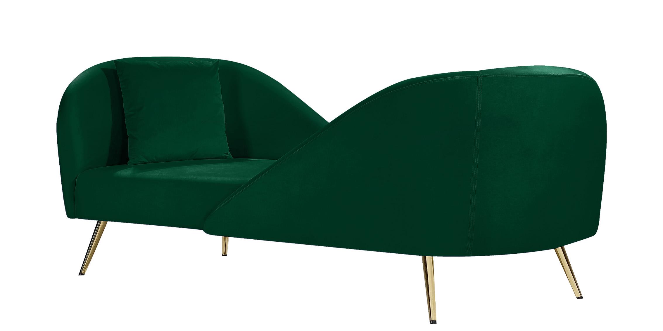Contemporary, Modern Chaise NOLAN 656Green 656Green-Chaise in Green Velvet