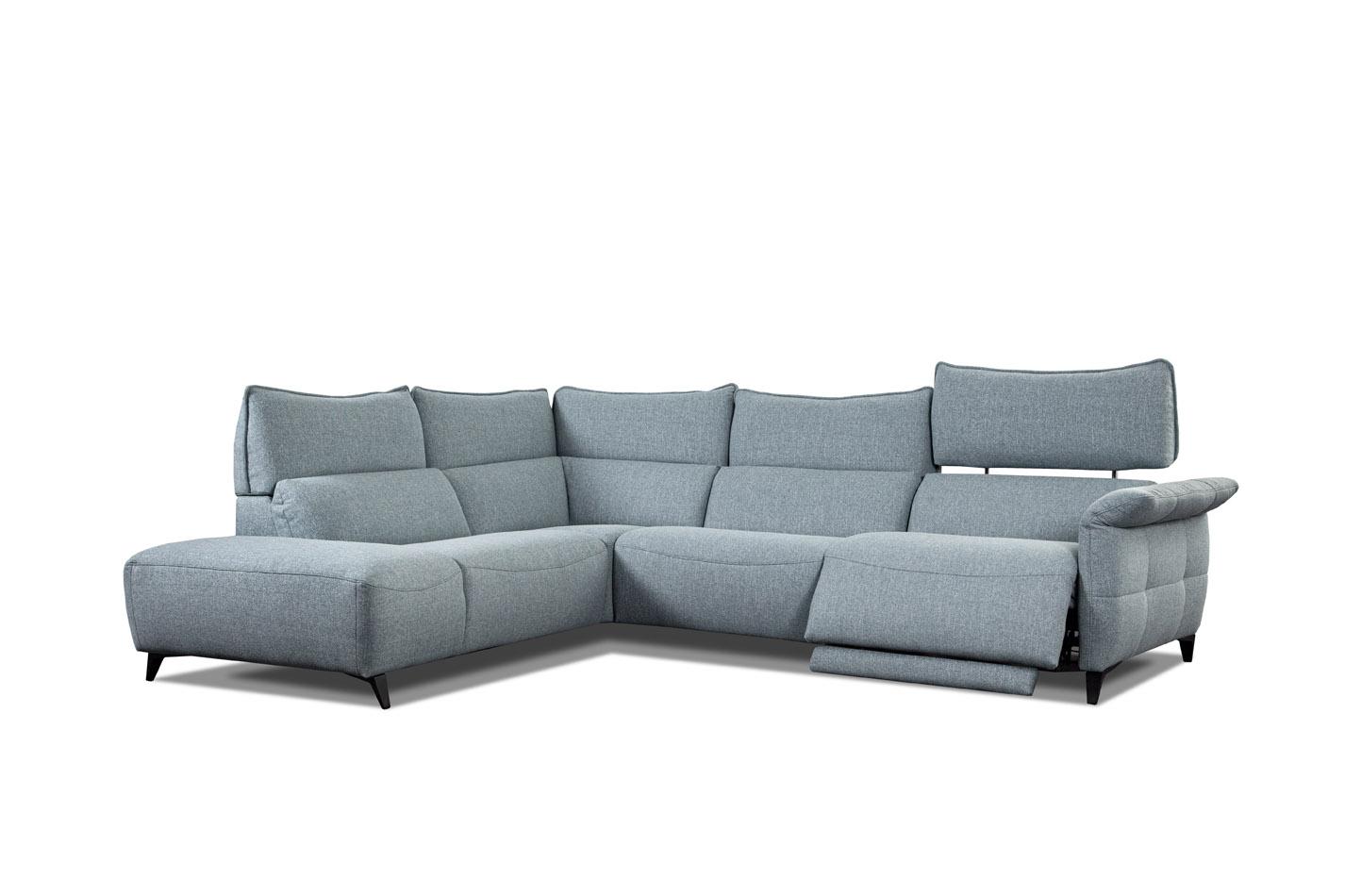 

    
Grey Fabric Sectional Left w/Electric Recliner Contemporary Modern ESF Challenger
