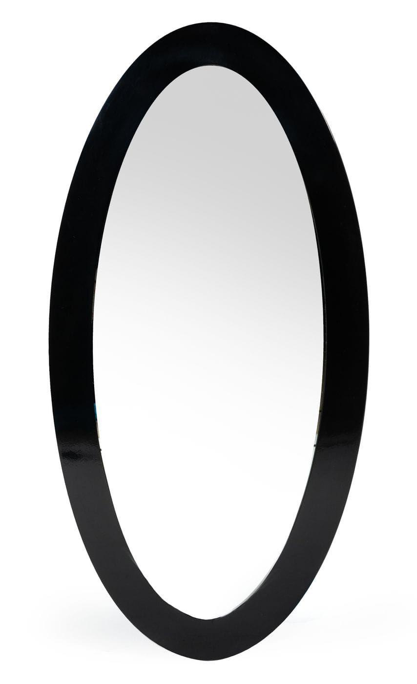

    
Transitional Black High Gloss Oval Wall Mirror by VIG Modrest Legend
