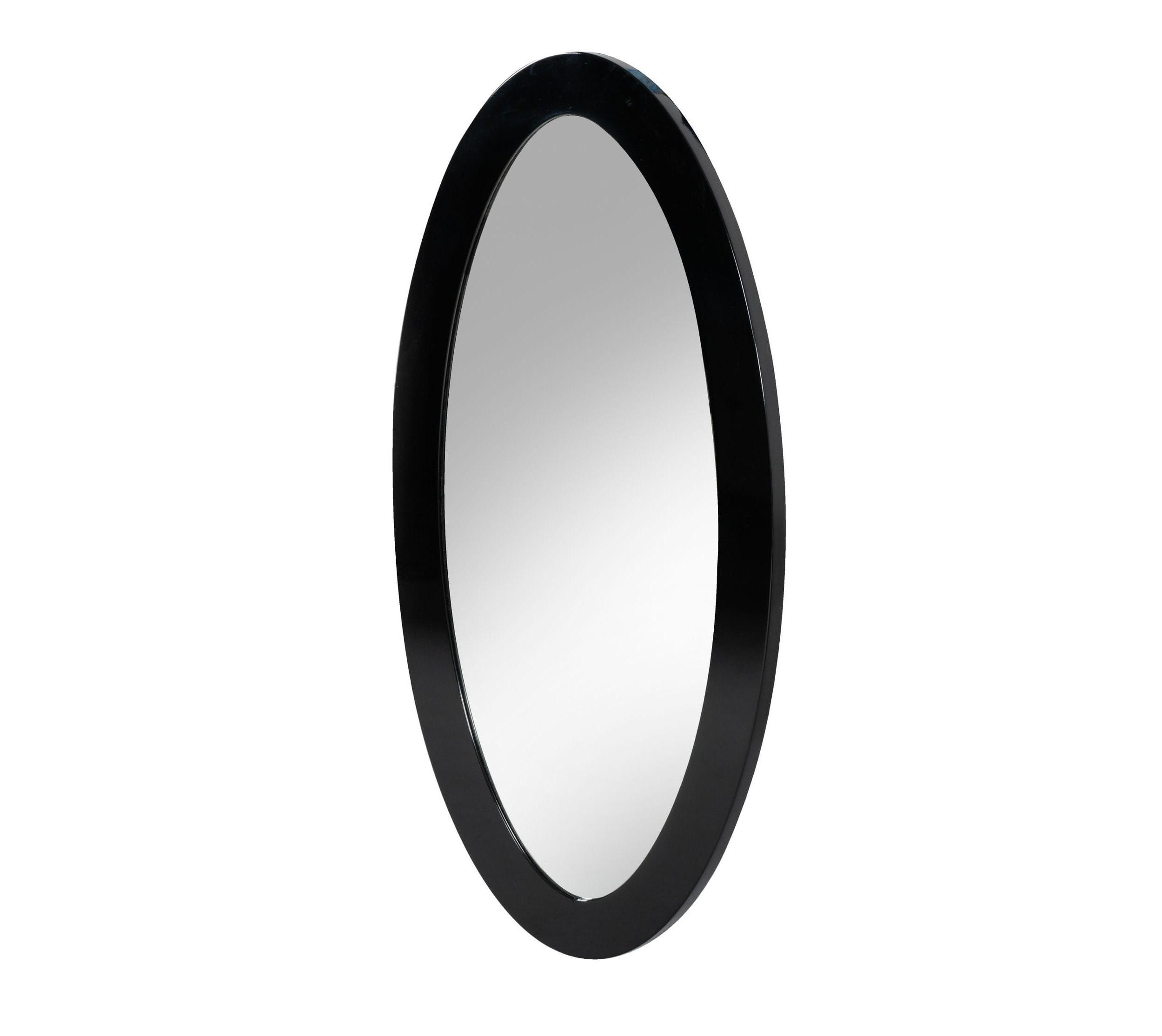 

    
Transitional Black High Gloss Oval Wall Mirror by VIG Modrest Legend
