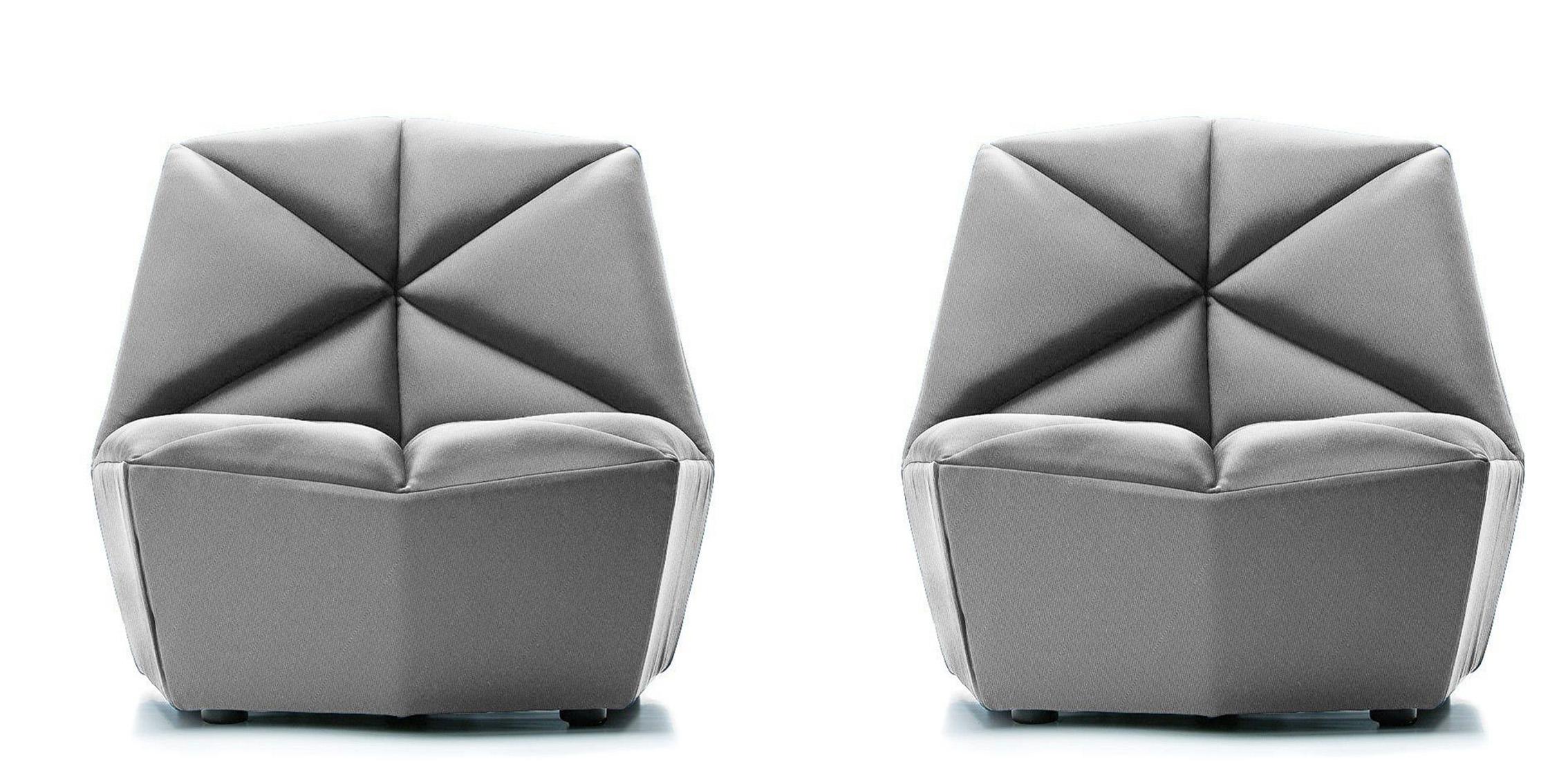 Contemporary, Modern Accent Chair Set VGRHRHS-AC-741-CH-Set-2 VGRHRHS-AC-741-CH-Set-2 in Gray Fabric
