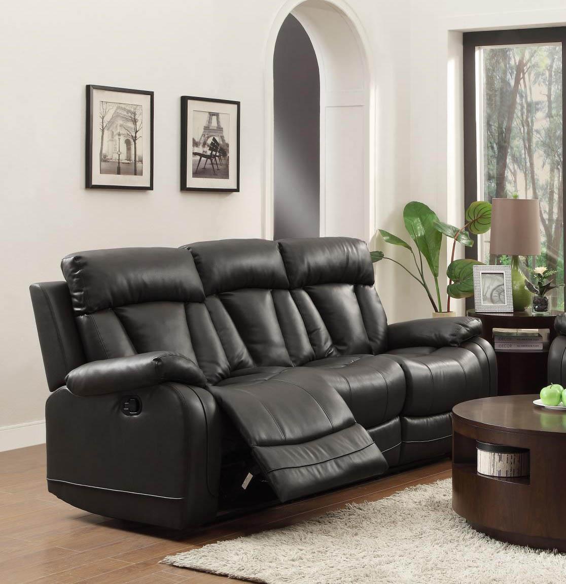 

    
Homelegance Ackerman Recliner Sofa Set Black 8500BLK-SL-Set-2
