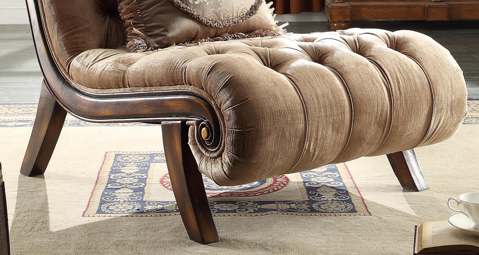 

    
Homey Design Furniture HD-1631 – CHAIR Armchair Mahogany/Beige HD-C1631
